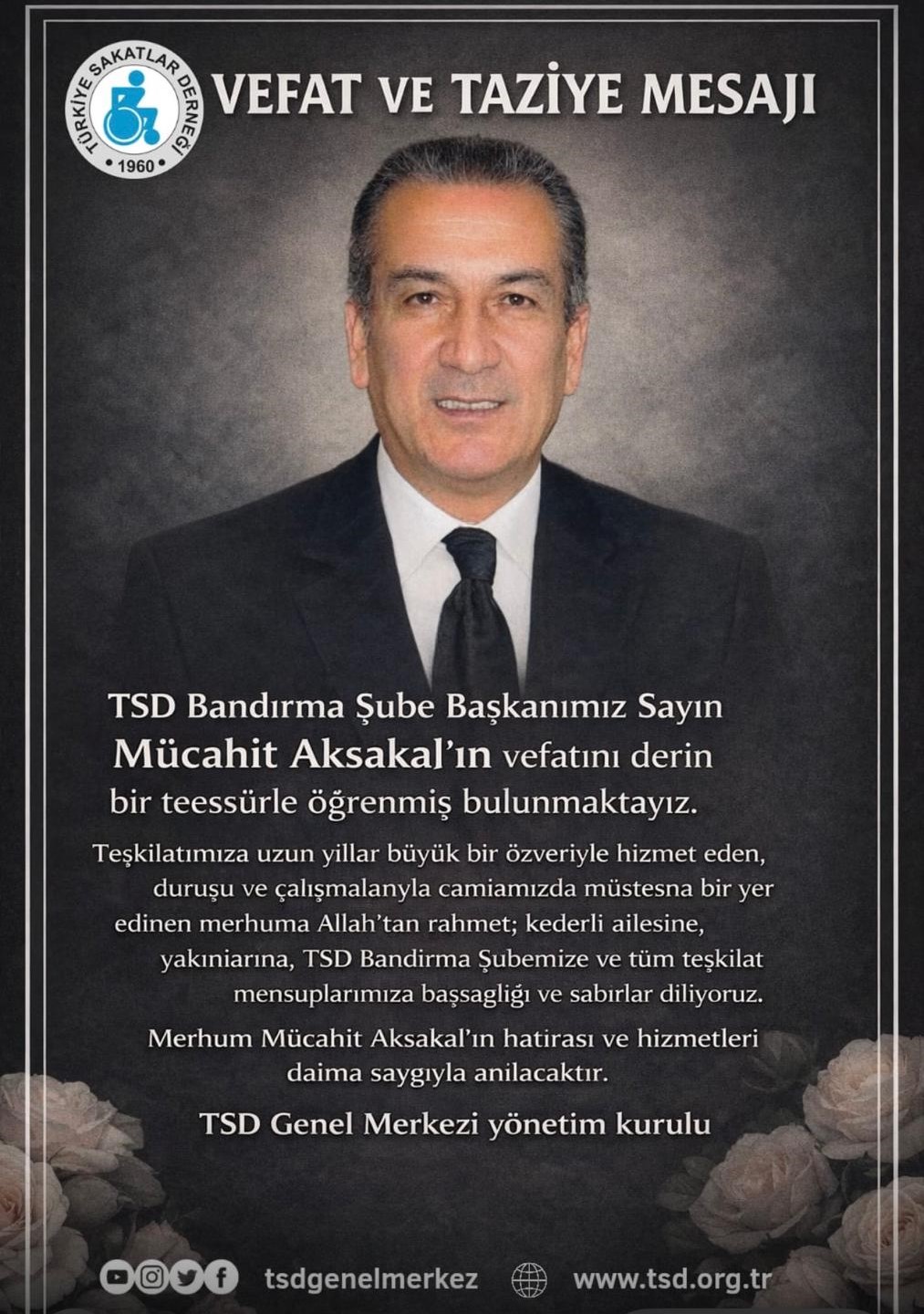 DUYURU ! VEFAT VE TAZİYE MESAJI.